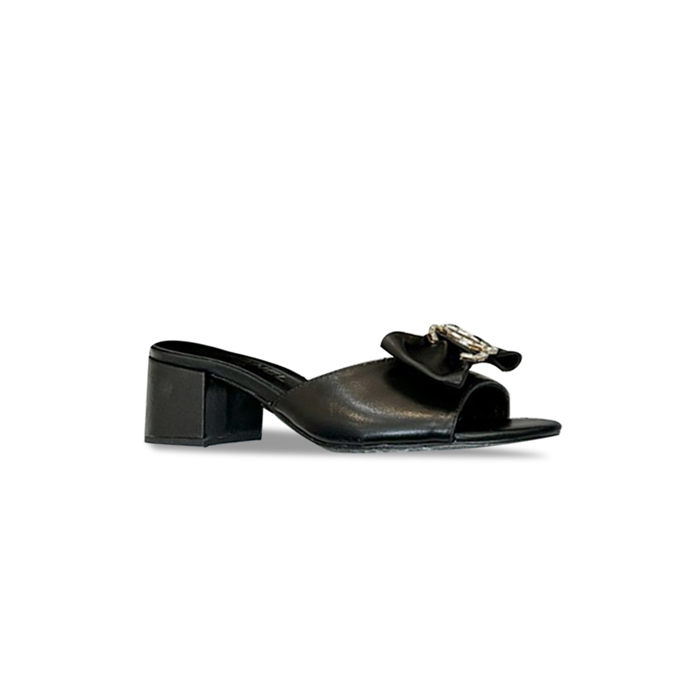 Ch*el cc 25 mid heel mules black sheepskin